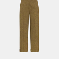 THIAGO PANTS IN VISCOSE AND LINEN - OIL